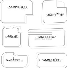 Set of cards for business, set of labels, set of places for your text, bubbles with text.