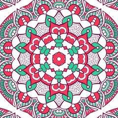 Abstract Pattern Mandala Flowers Plant Art Colorful Red Green 209