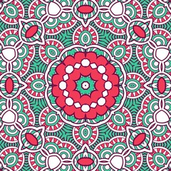 Abstract Pattern Mandala Flowers Plant Art Colorful Red Green 29
