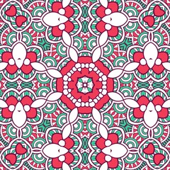 Abstract Pattern Mandala Flowers Plant Art Colorful Red Green 11