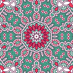 Abstract Pattern Mandala Flowers Plant Art Colorful Red Green 6