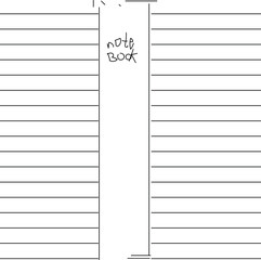 Unusual lined form with a central blank area. In the middle of the page, you can draw or write notes and comments.