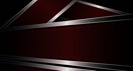 Abstract lattice dark background with a texture red frame and shiny edging
