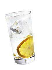 レモンソーダ    氷の入ったグラス 