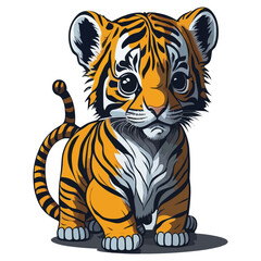 Fototapeta na wymiar tiger on white