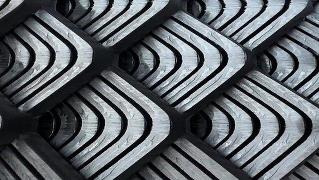 Close up Photo Steel grating zigzag pattern, iron grating mesh background image. steel wave pattern.