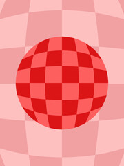 Abstract Minimalist Pattern, Trippy Art, Retro Vector Illustration, Pop Art, Bold pattern, checkered circle