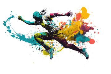 Running splash isolated on background