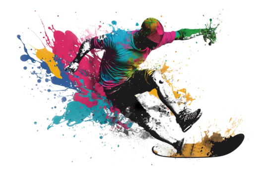 Skateboards splash isolated