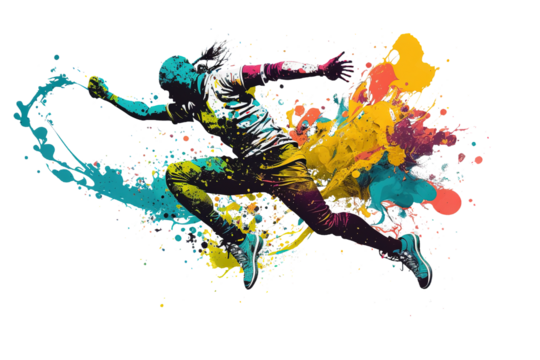 Running splash isolated on background