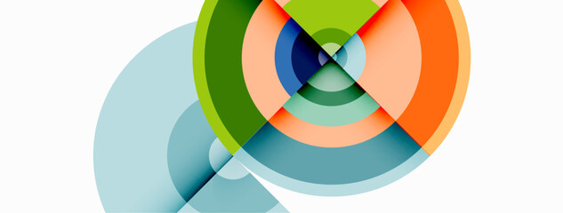 Obraz premium Circle trendy minimal geometric abstract background. Vector Illustration For Wallpaper, Banner, Background, Card, Book Illustration, landing page