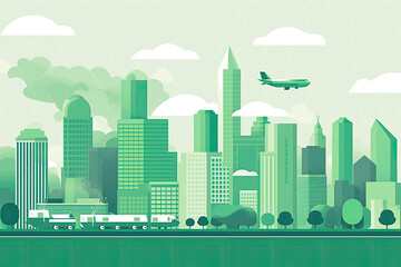 A green city with eco-friendly transportations