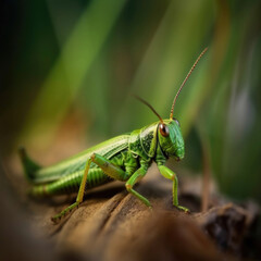 Green Grasshopper macro