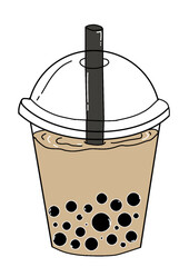 Boba Milk Tea Drink Illustration