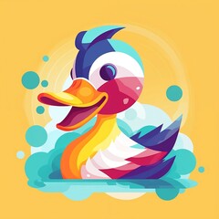 illustration of a duck in the water