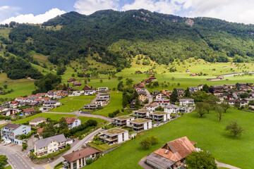 Fototapeta na wymiar Aerial view of Arth village on Lake Zug, Schwyz, Switzerland