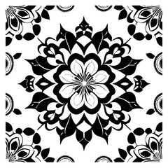 Fototapeta premium Flower clipart vector design black and white