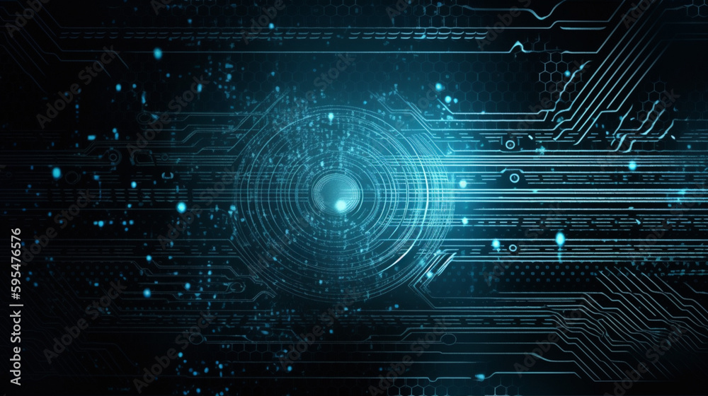 Wall mural abstract hi tech digital circuit electronic mainboard computer futuristic technology background, gen