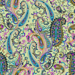  Seamless Asian Textile Background. Damask seamless pattern, paisley pattern, Shawl pattern. elegant  and classic design with unique new trendy  