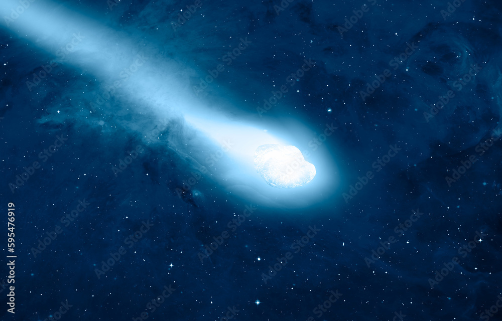 Poster attack of the asteroid (meteor) on the earth 