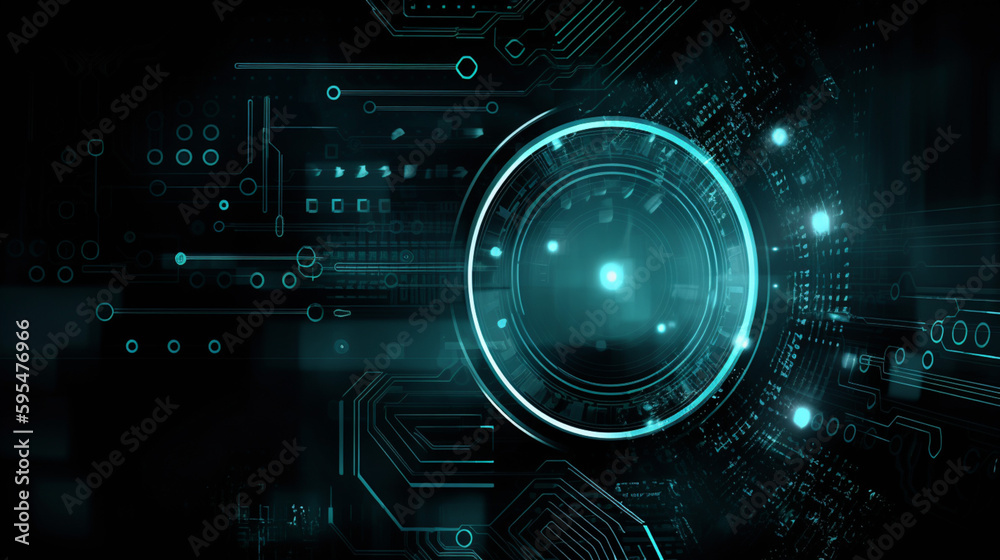 Wall mural abstract hi tech digital circuit electronic mainboard computer futuristic technology background, gen
