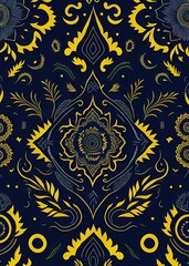 Design pattern native traditional oriental ethnic gold yellow print