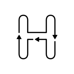 h Letter with arrow design template illustration