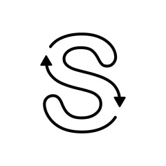 Fototapeta premium s Letter with arrow design template illustration