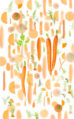Carrot Slice and Leaf Abstract