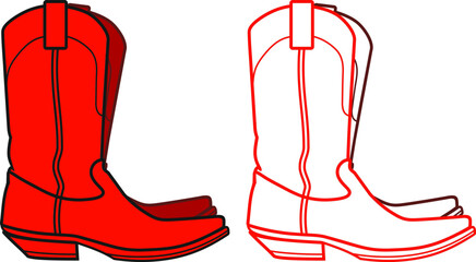 american cowboy boots with high toe and heel