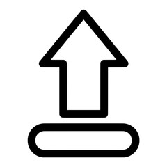Upload arrow icon transparent.File, document uploading sign.Outline illustration of upload icon. Arrow upload sign for website, graphic design, mobile app,UI,UX, file downloads.