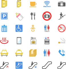 施設関連のかわいいピクトグラム