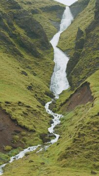 Unknown icelandic waterfall near Fjadrargljufur at south coast of Iceland