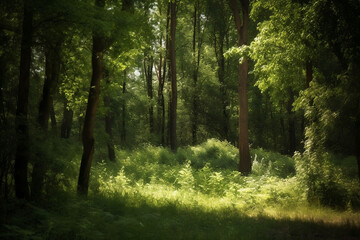 Fototapeta premium Summer Forest Illustration as a Background