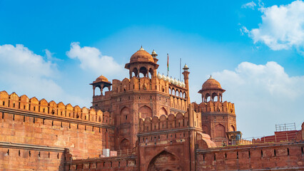 Red Fort also known as Lal Qila is located in New Delhi, India, UNESCO World Heritage Sites