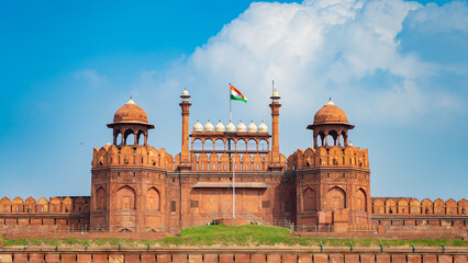 Red Fort also known as Lal Qila is located in New Delhi, India, UNESCO World Heritage Sites