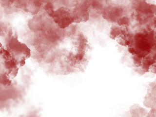 Red clouds on a transparent background, used for graphic elements or photo editing.