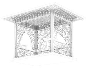 Garden roof isolated on transparent background. 3d rendering - illustration