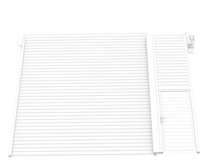 Garage door isolated on transparent background. 3d rendering - illustration