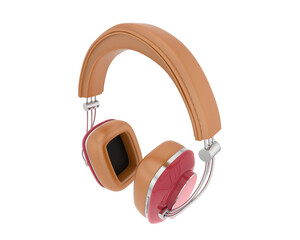 Headphones isolated on transparent background. 3d rendering - illustration