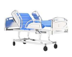 Hospital bed isolated on transparent background. 3d rendering - illustration