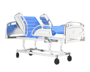 Hospital bed isolated on transparent background. 3d rendering - illustration
