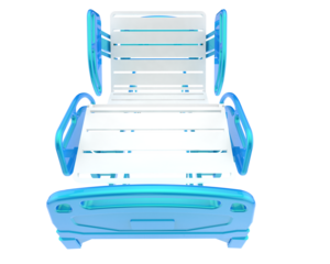 Hospital bed isolated on transparent background. 3d rendering - illustration
