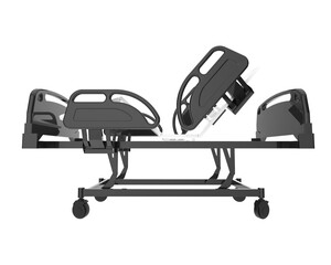 Hospital bed isolated on transparent background. 3d rendering - illustration