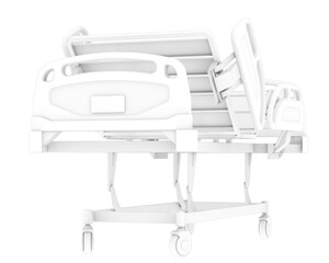 Hospital bed isolated on transparent background. 3d rendering - illustration