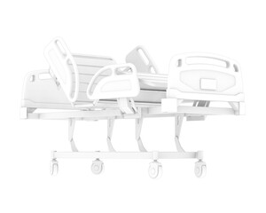Hospital bed isolated on transparent background. 3d rendering - illustration