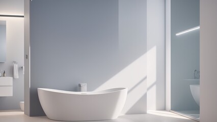 Fototapeta na wymiar A Captivating Image Of A Bathroom With A Bathtub And A Sink AI Generative