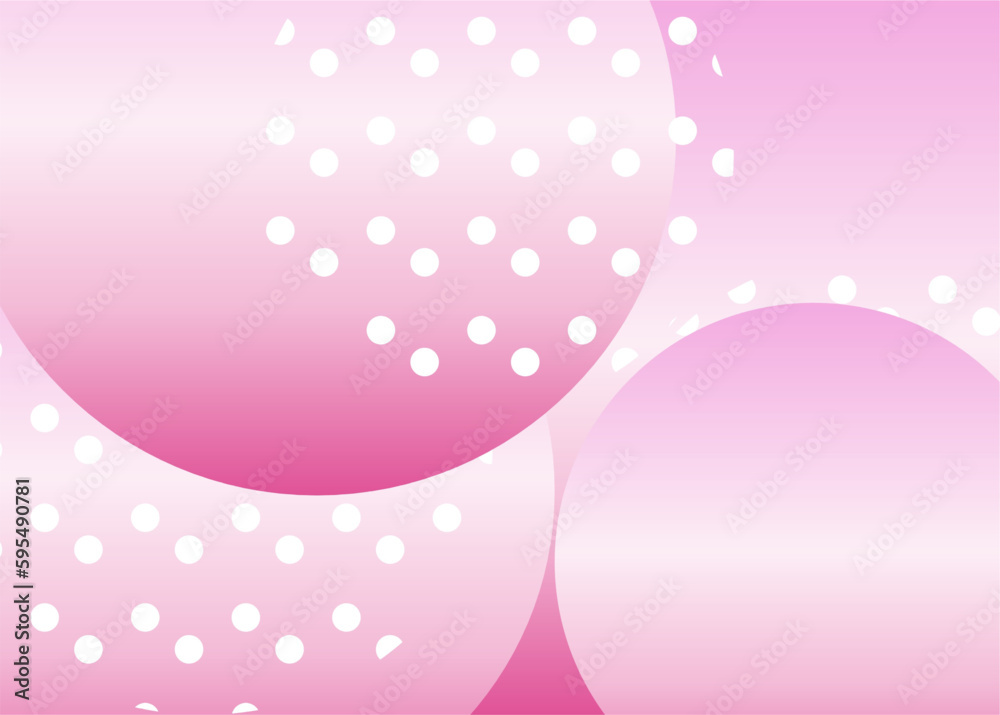 Wall mural abstract design pink background with use of gradients and geometric dots.