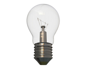 Light bulb isolated on transparent background. 3d rendering - illustration