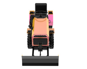 Minitractor isolated on transparent background. 3d rendering - illustration